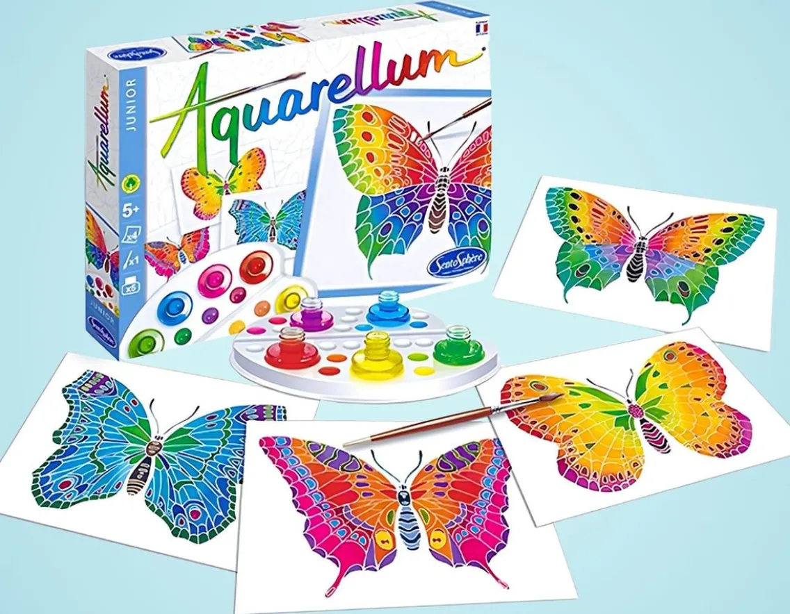Creativity|Age 7-SentoSphere Aquarellum Butterflies - Magic Painting Kit
