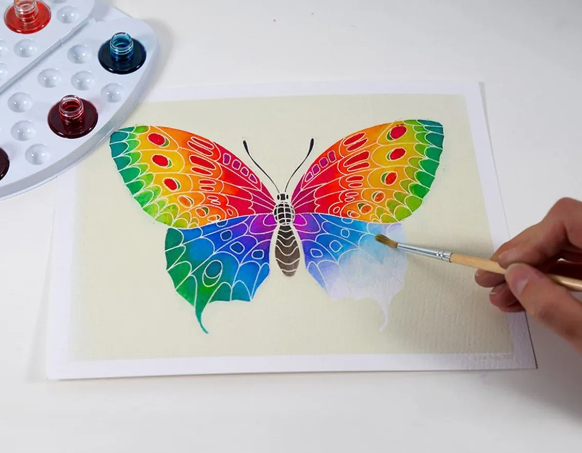 Creativity|Age 7-SentoSphere Aquarellum Butterflies - Magic Painting Kit