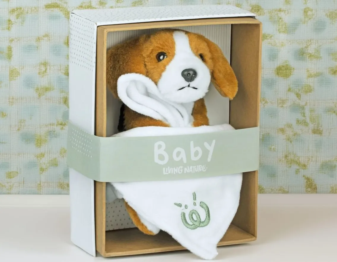 Exclusive To Wicked Uncle|Sensory-Living Nature Baby Beagle with Blanket - Gift Box