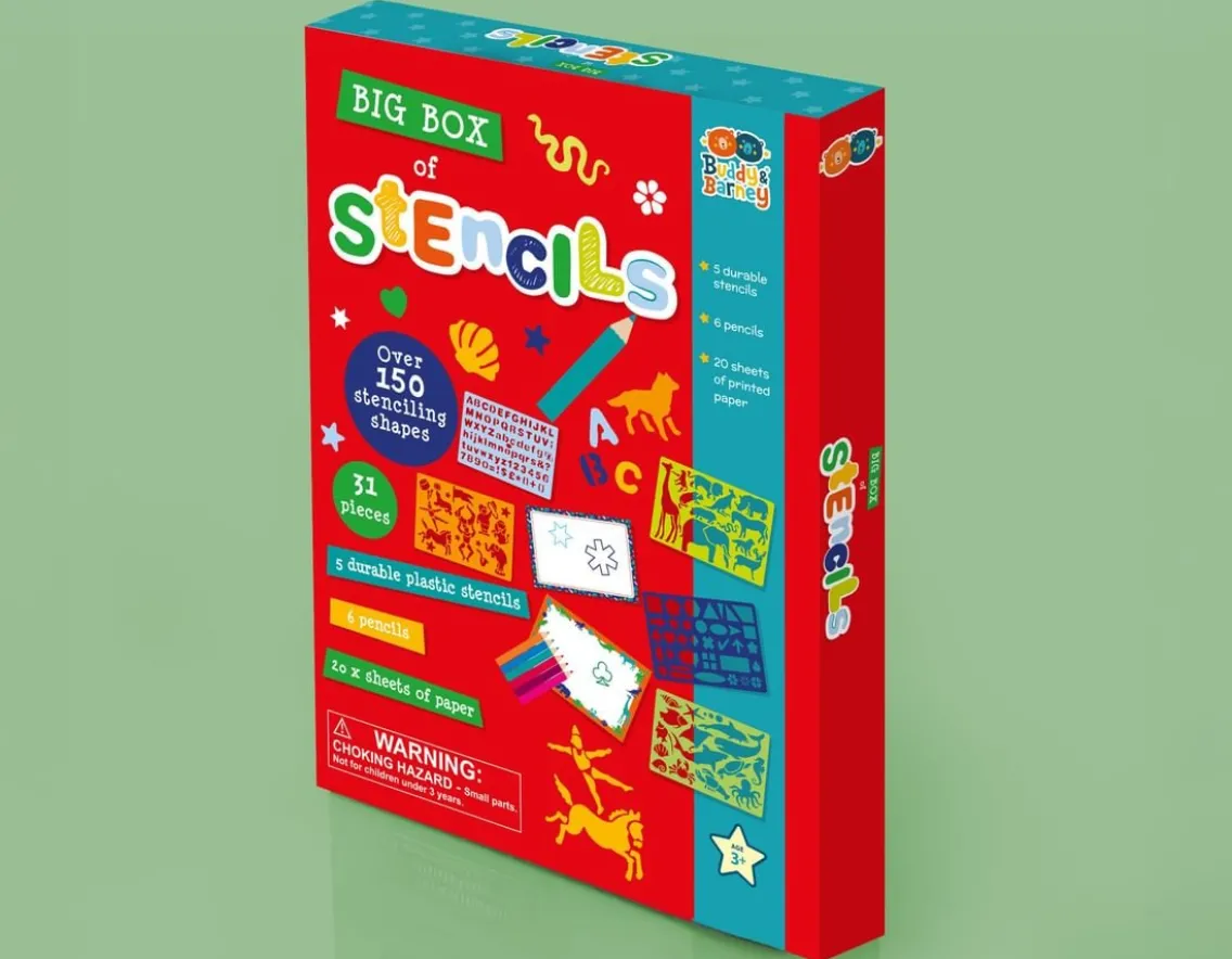 Creativity|Age 4-Buddy & Barney Big Box of Stencils - Over 150 Shapes