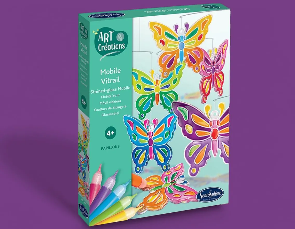 Creativity-SentoSphere Butterfly Stained-Glass Mobile - Make Your Own