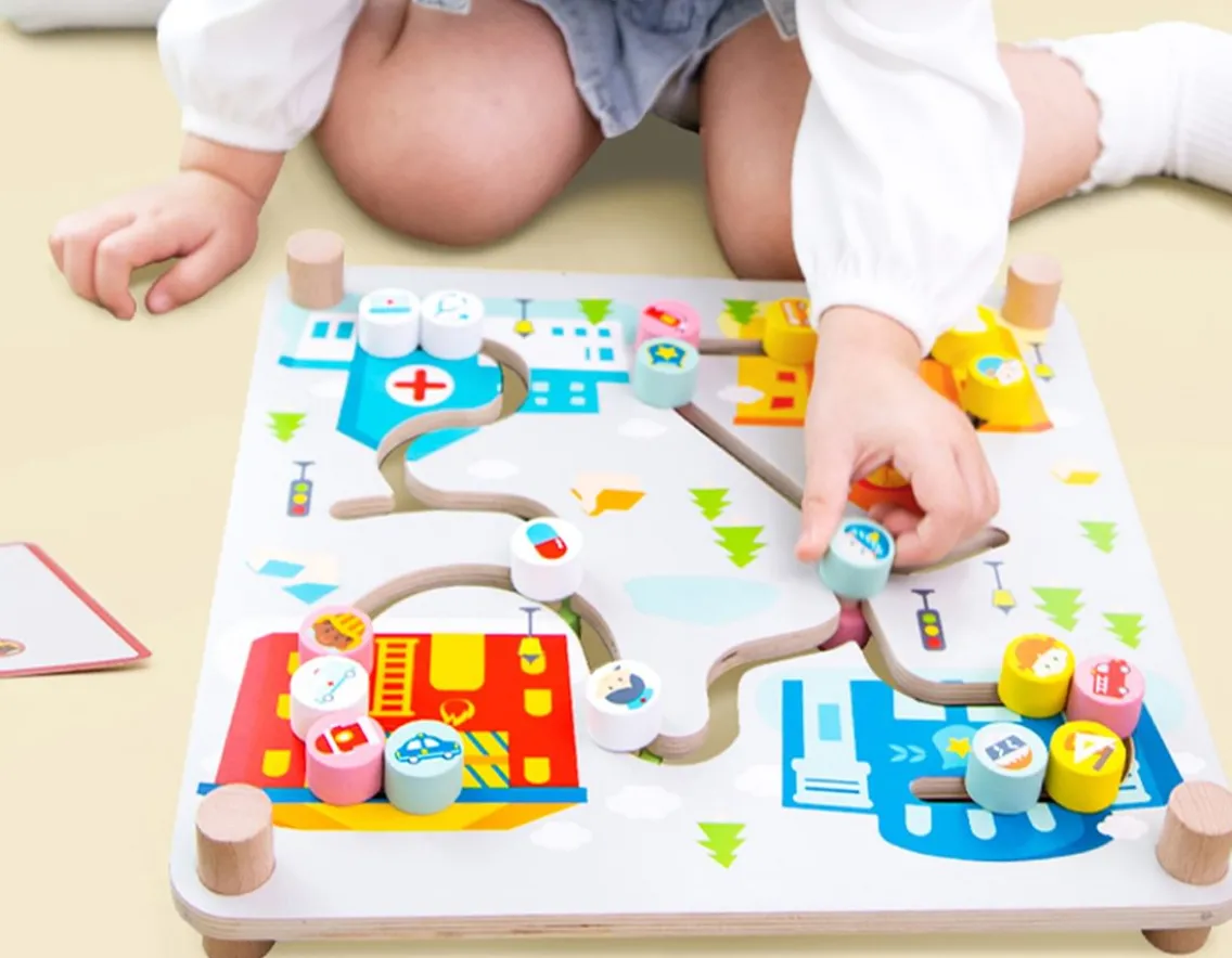 Wooden Toys|Age 4-Classic World City 2 in 1 Pathfinder - Wooden Game