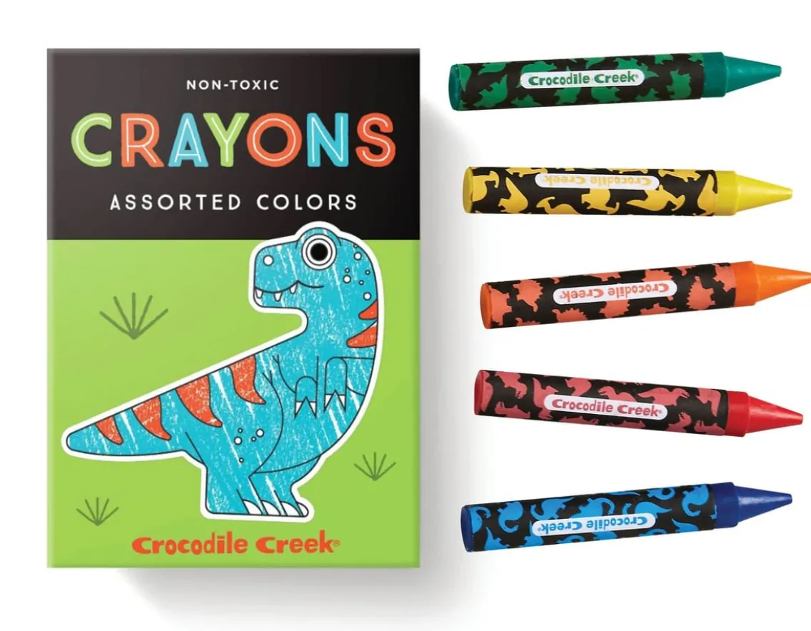 Creativity|Dinosaurs-Crocodile Creek Dino Colouring Stickers - Set of 20 with 5 Crayons