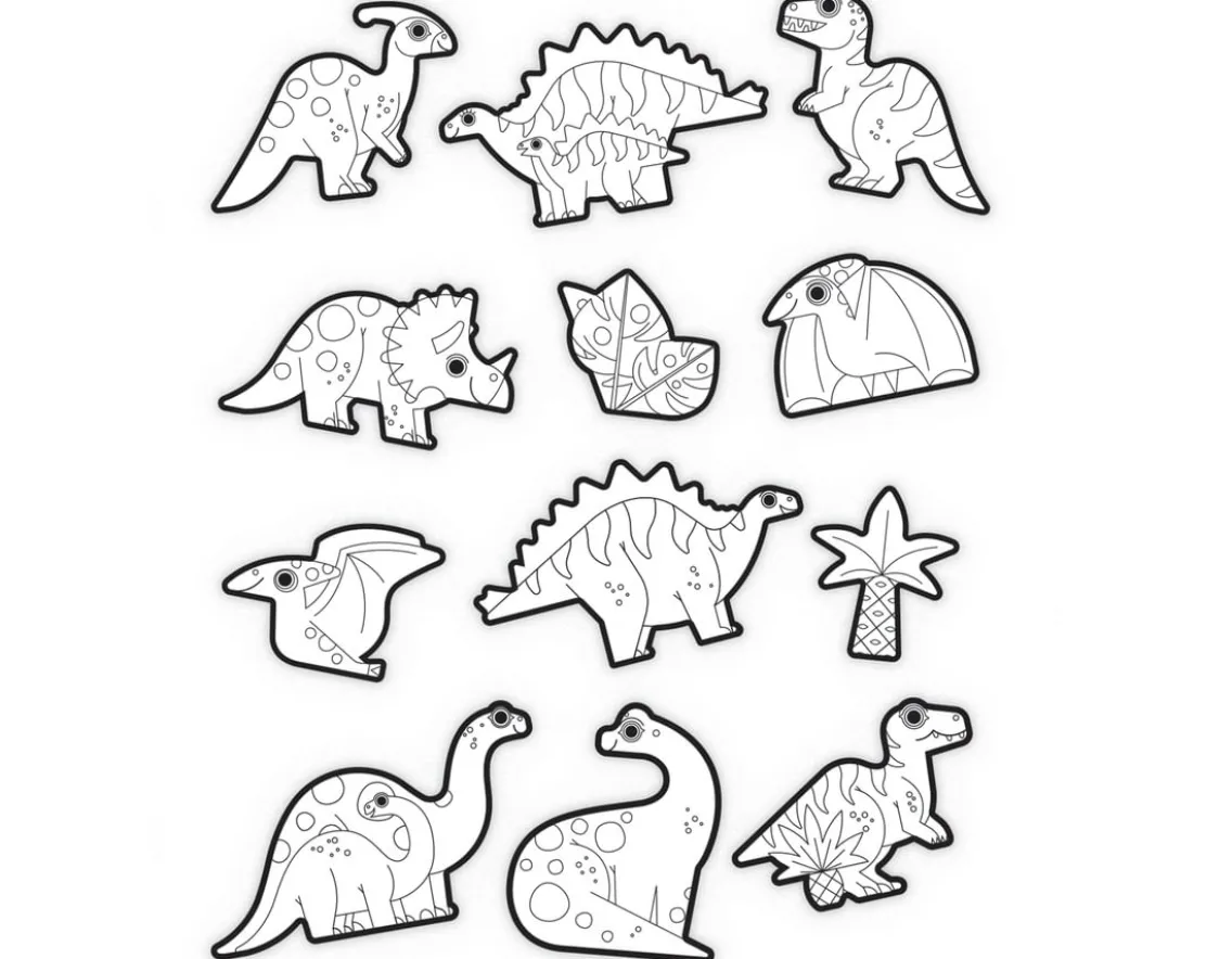 Creativity|Dinosaurs-Crocodile Creek Dino Colouring Stickers - Set of 20 with 5 Crayons