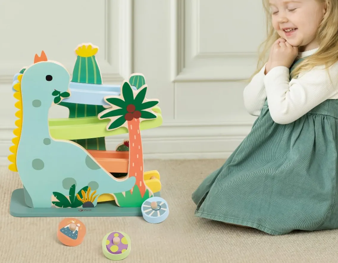 Dinosaurs|Wooden Toys-Classic World Dinosaur Slide - Zig, Zag and Zoom!