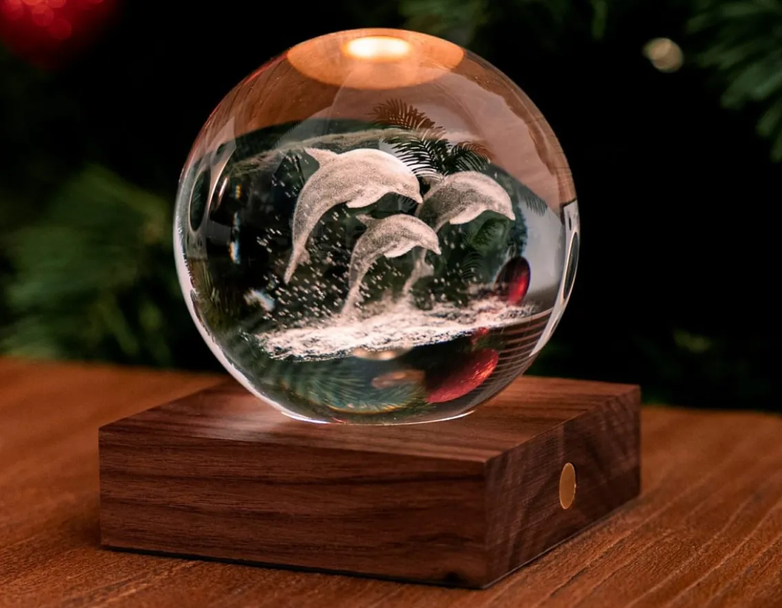 Fashion & Style|Sensory-Gingko Dolphins Crystal Light - 3D Effect