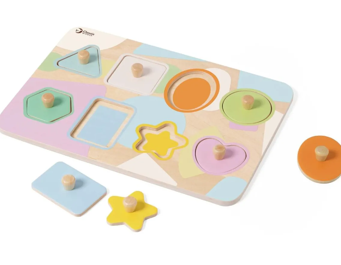 Educational|Wooden Toys- Geometry Peg Puzzle - For Little Hands