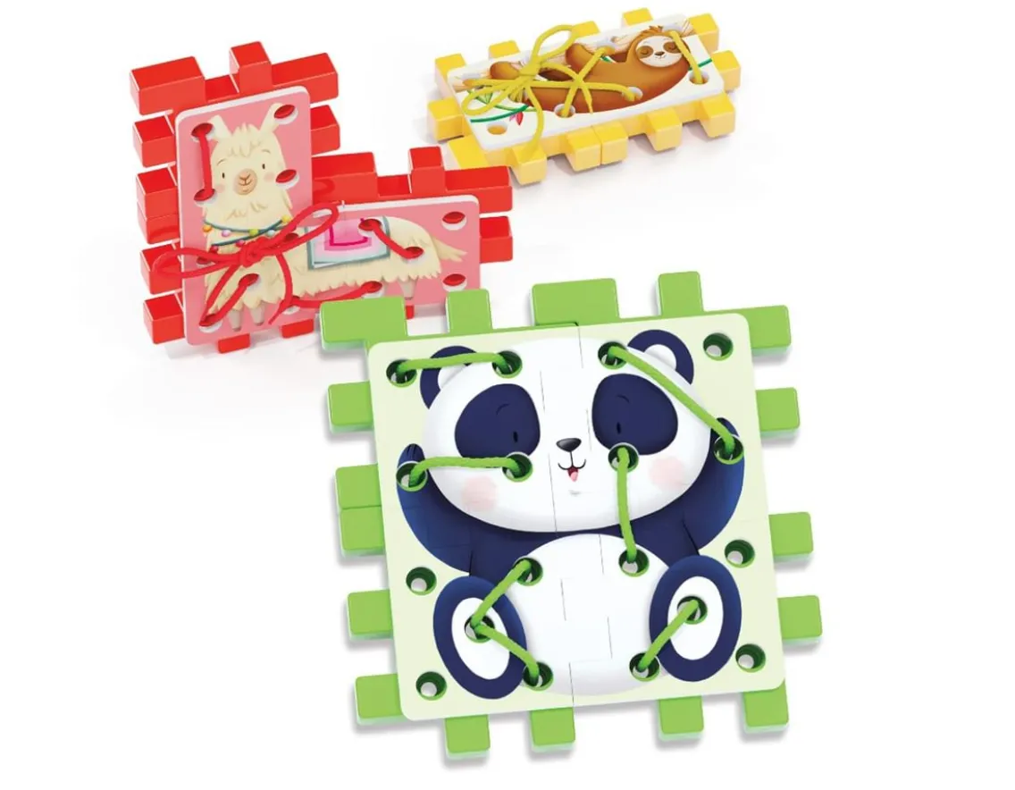 Creativity|Exclusive To Wicked Uncle-Quercetti Lacing Puzzle - Five Cute Animals
