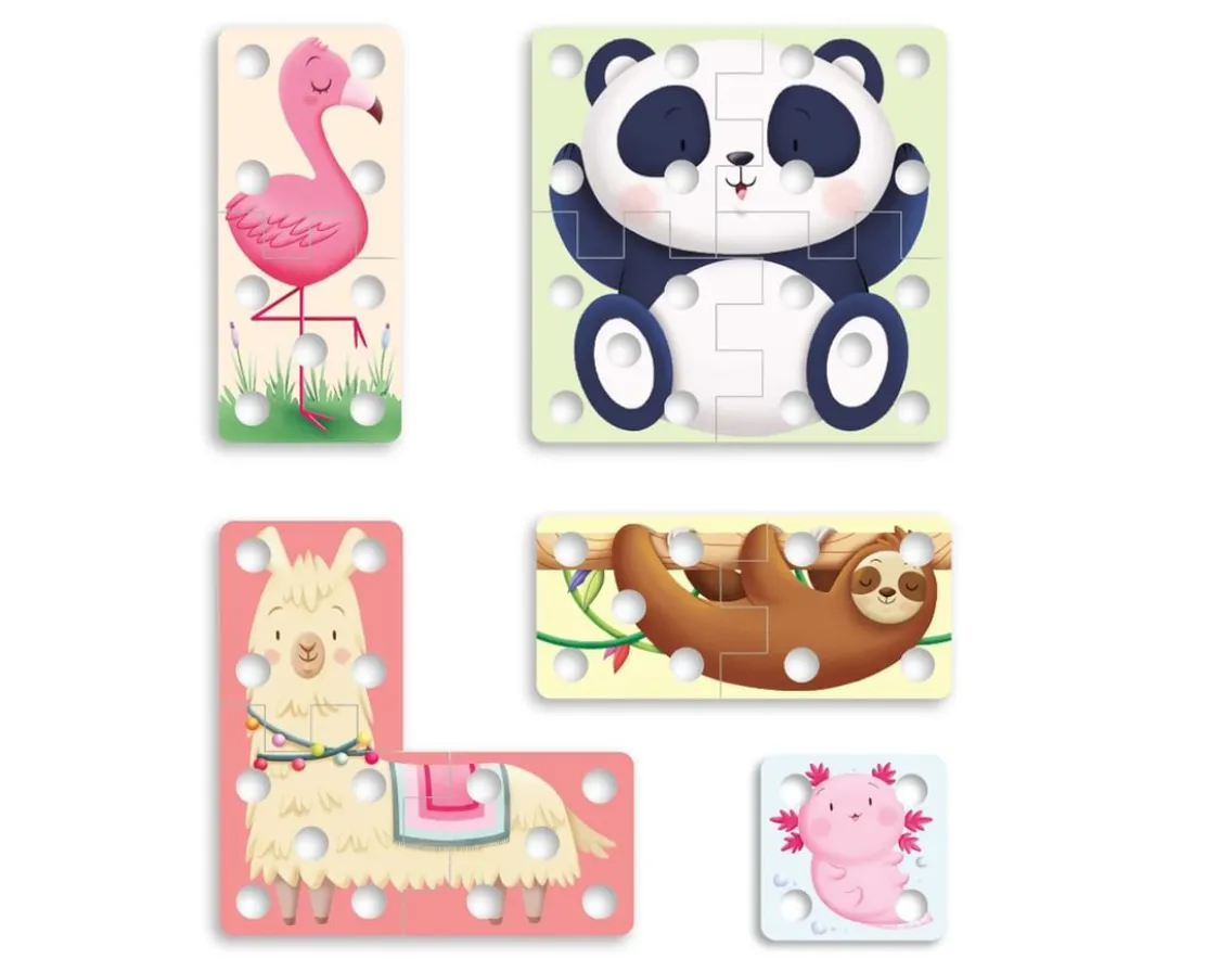 Creativity|Exclusive To Wicked Uncle-Quercetti Lacing Puzzle - Five Cute Animals