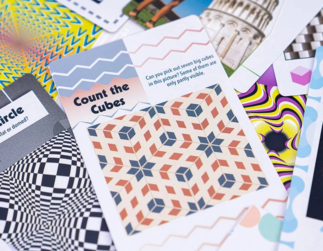 Games|Wicked Fun-Professor Puzzle Little Pack of Optical Illusions - 50 Cards