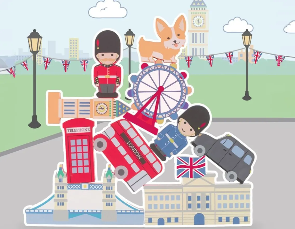 Games|Wooden Toys-Orange Tree Toys London Stacking Game - 10 Pieces