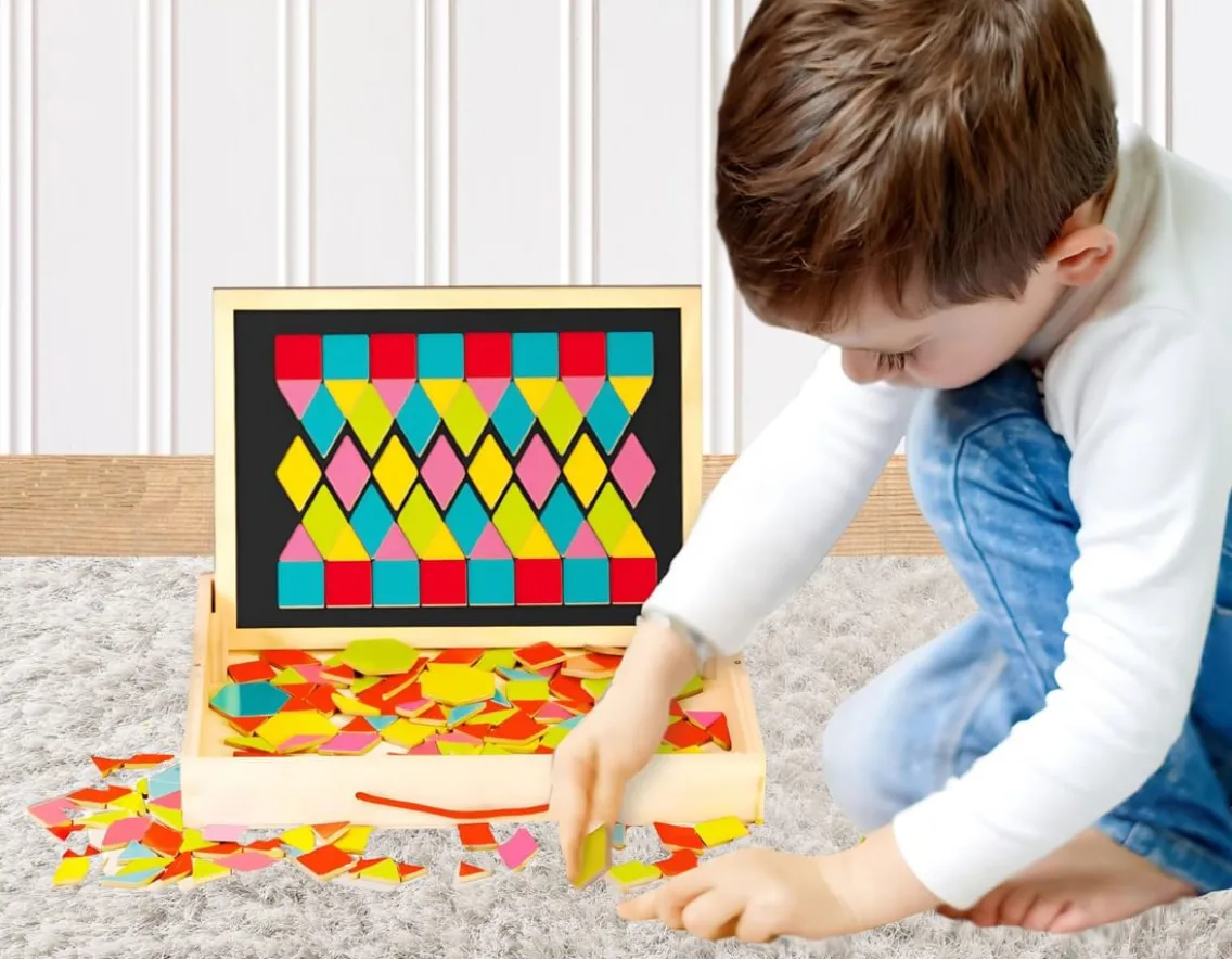 Creativity|Exclusive To Wicked Uncle-Fiesta Crafts Magnetic Patterns - Fun Wooden Shapes