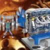 Construction|Engineer-Discovery #Mindblown Model Engine Kit - Moving Motor Parts & LED Lights