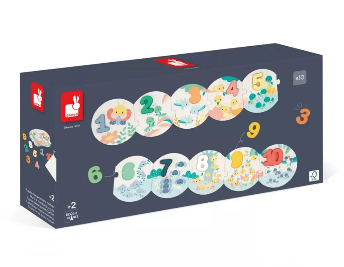 Educational|Puzzles-Janod My First Numbers Puzzle - Cute Bugs