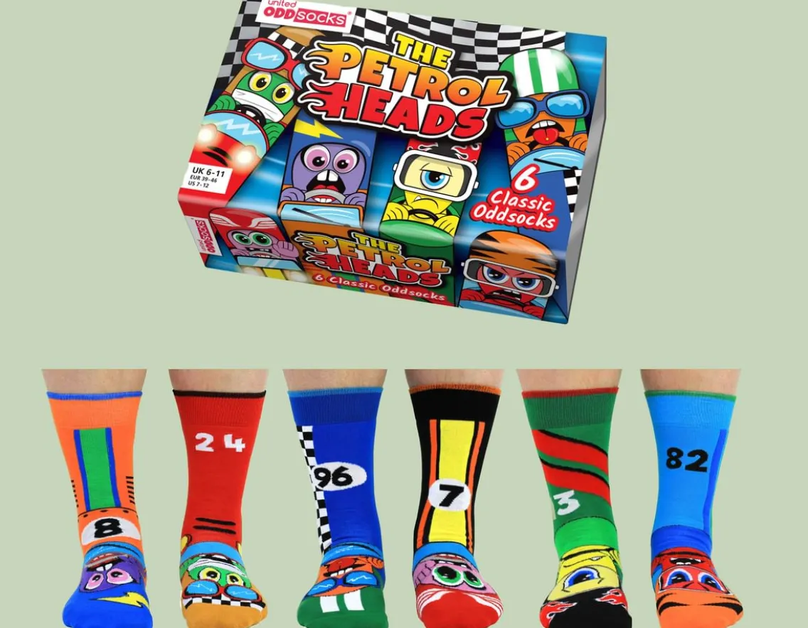 Fashion & Style|Wicked Fun-United Odd Socks Petrol Heads - Six Fun Odd Socks!