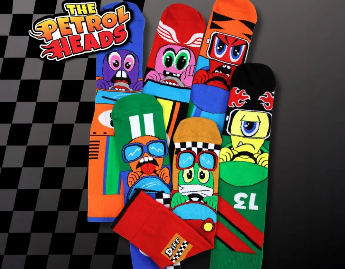 Fashion & Style|Wicked Fun-United Odd Socks Petrol Heads - Six Fun Odd Socks!
