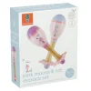 Wooden Toys|Age 3-Orange Tree Toys Pink Mouse & Cat Maraca Set