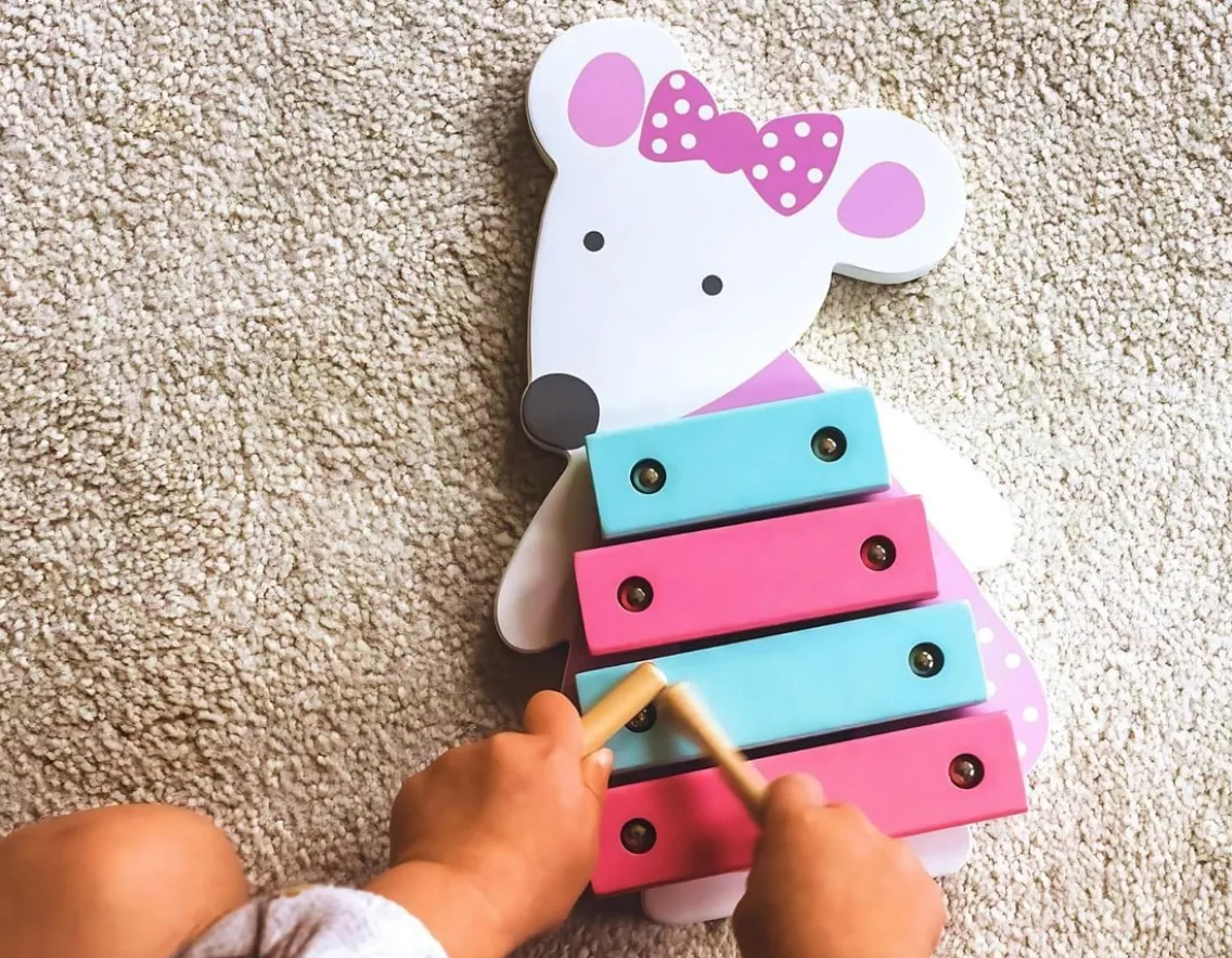 Sensory|Wooden Toys-Orange Tree Toys Pink Mouse Xylophone