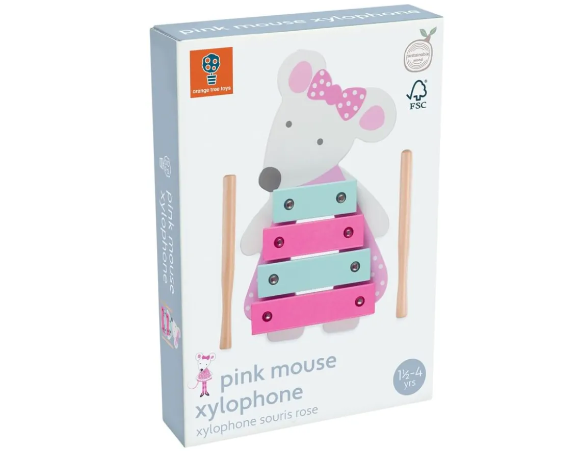 Sensory|Wooden Toys-Orange Tree Toys Pink Mouse Xylophone