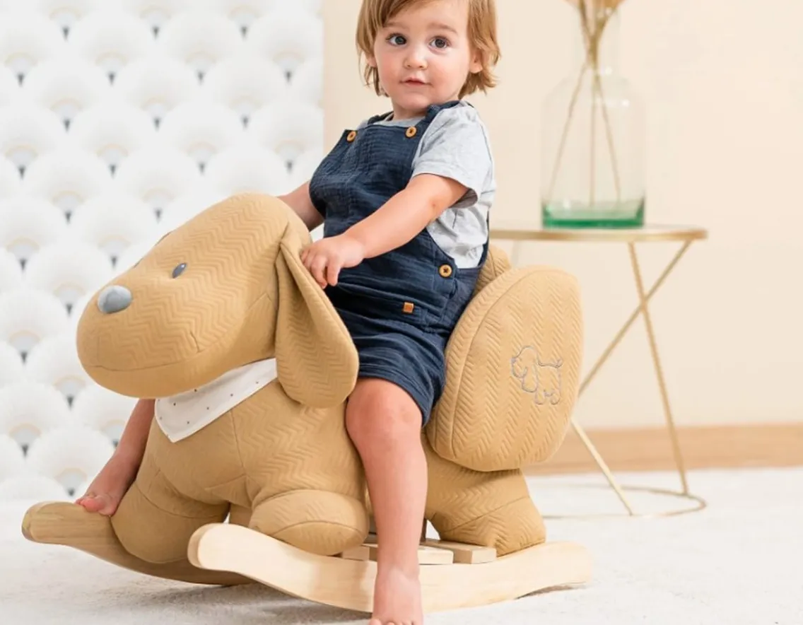 Wicked Fun|Wooden Toys-Nattou Plush Dog Rocker - from Belgium