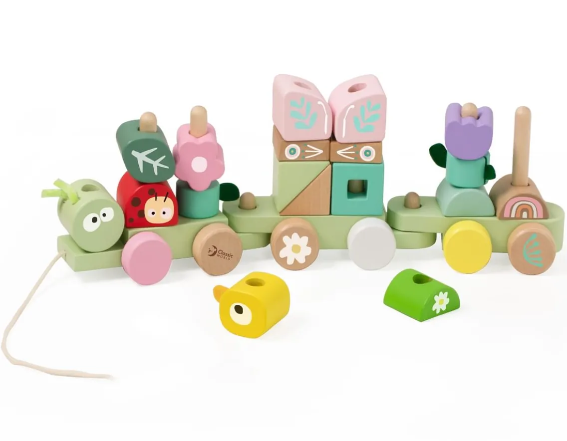 Wooden Toys|Age 1-Classic World Pull Along Jungle - 27 Wooden Pieces