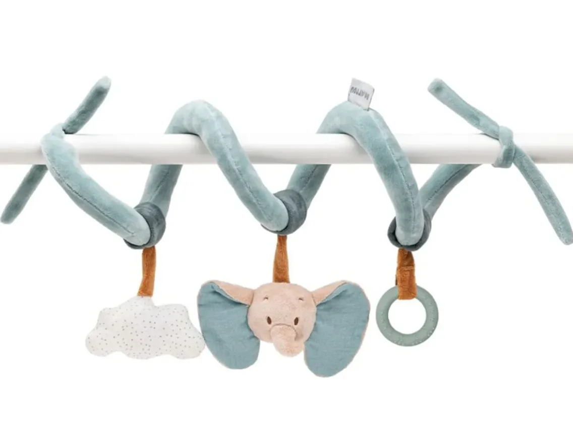 Sensory|Baby Girls-Nattou Spiral Activity Toy - Crinkly Elephant