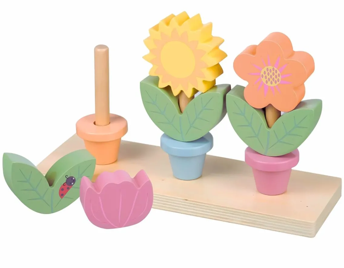 Wicked Fun|Wooden Toys-Orange Tree Toys Stacking Flower Pots - FSC Wood