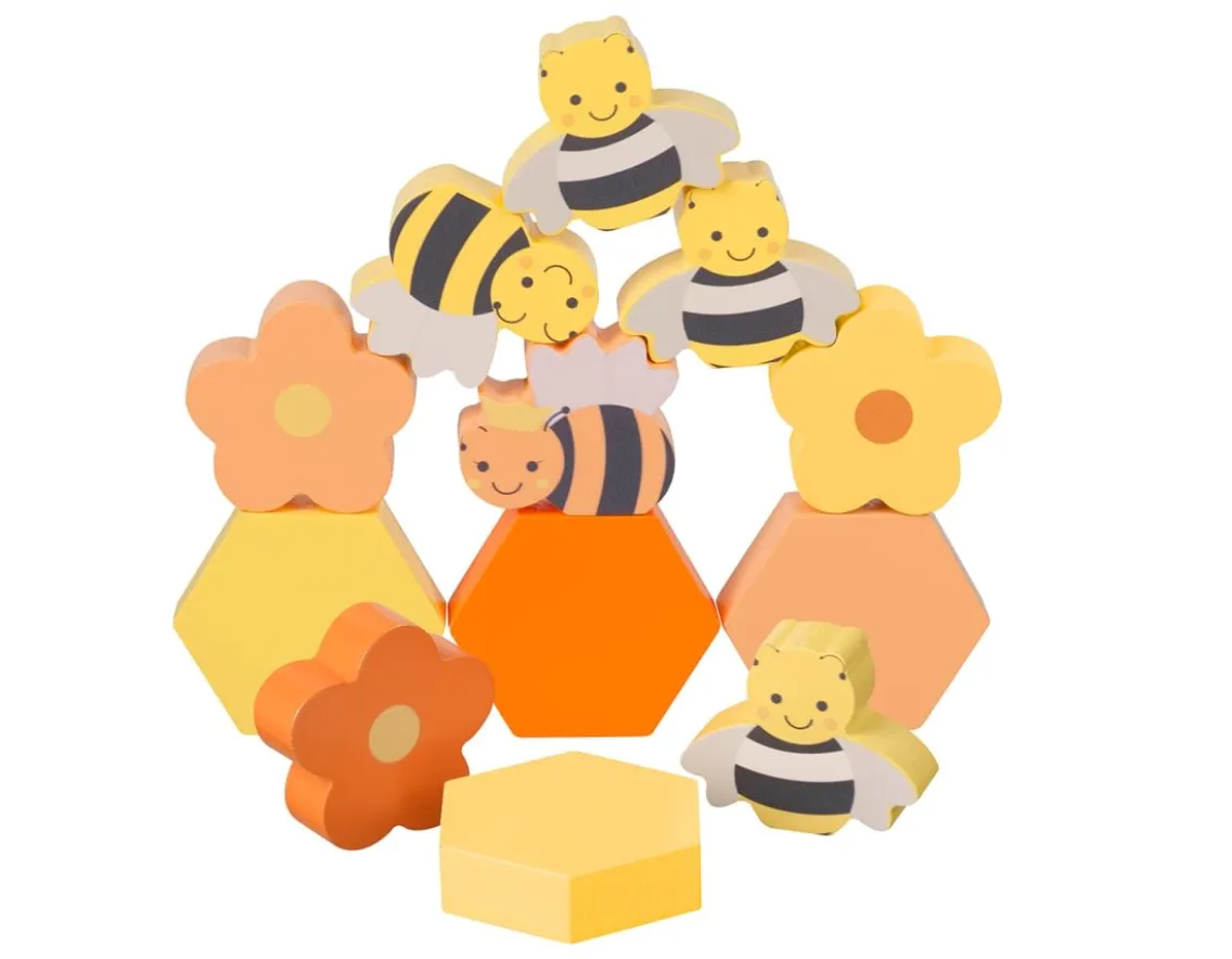 Construction|Wooden Toys-Orange Tree Toys Stacking Honey Bees - FSC Wooden Set