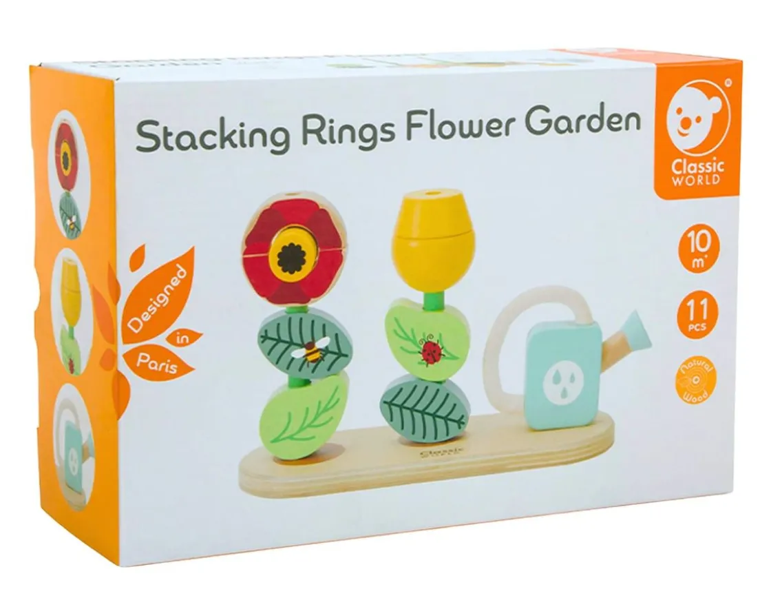 Wooden Toys|Age 2-Classic World Stacking Rings Flower Garden