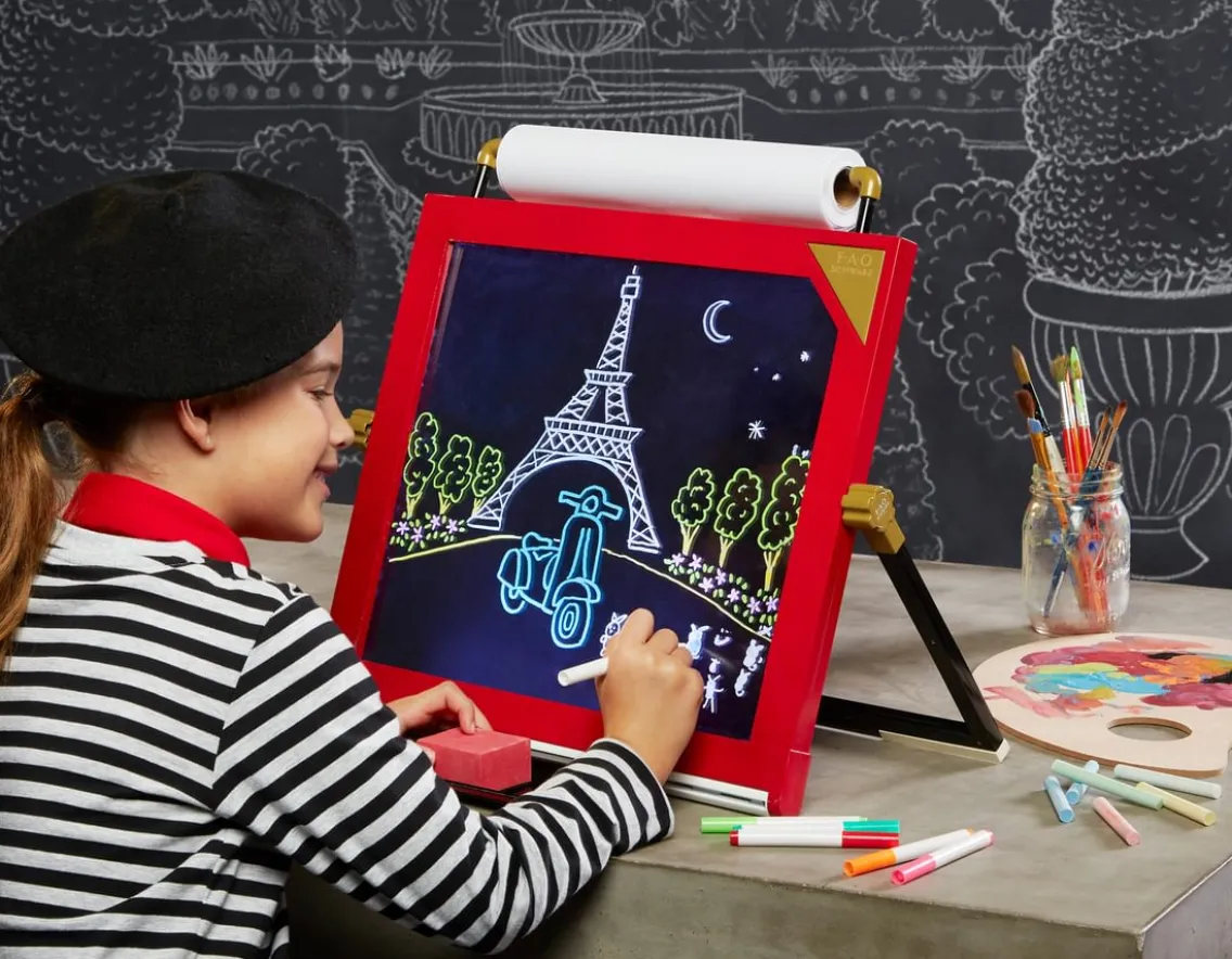 Creativity|Age 8-FAO Schwarz Tabletop LED Art Easel - Creative Fun