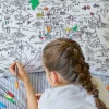 Creativity|Educational-Eat Sleep Doodle World Map Pillowcase - Doodle Your Own