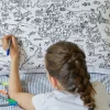 Creativity|Educational-Eat Sleep Doodle World Map Pillowcase - Doodle Your Own