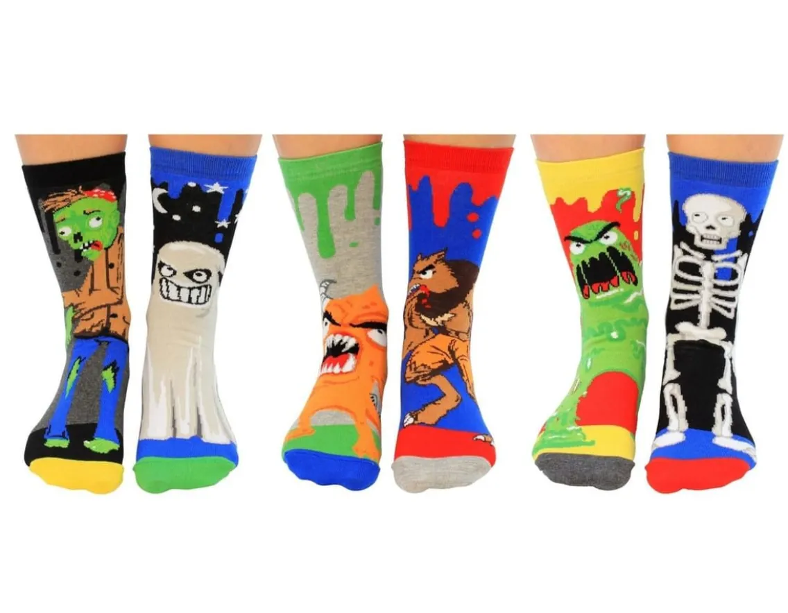 Fashion & Style|Magic, Spooky & Spells-United Odd Socks Zombodies - Six Scarily Odd Socks!